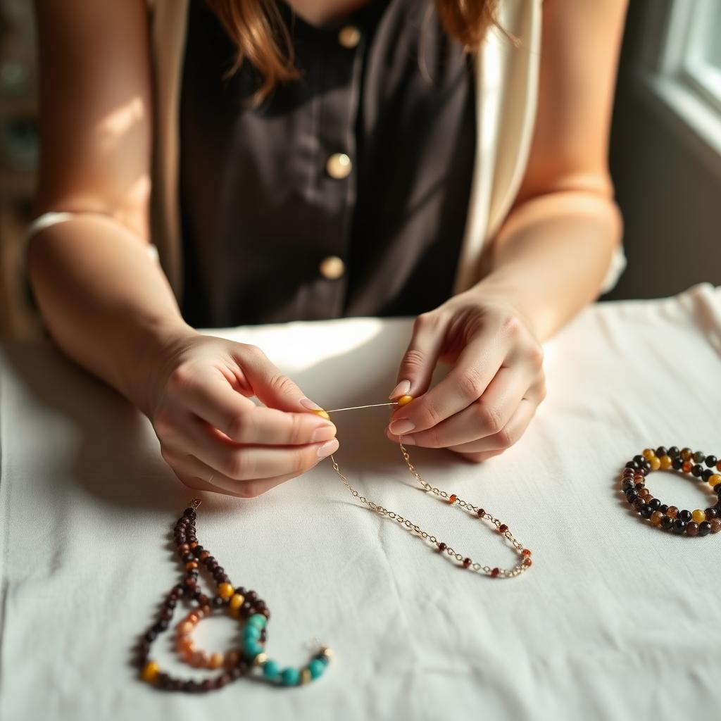 Jacqueline aan het werk in haar atelier